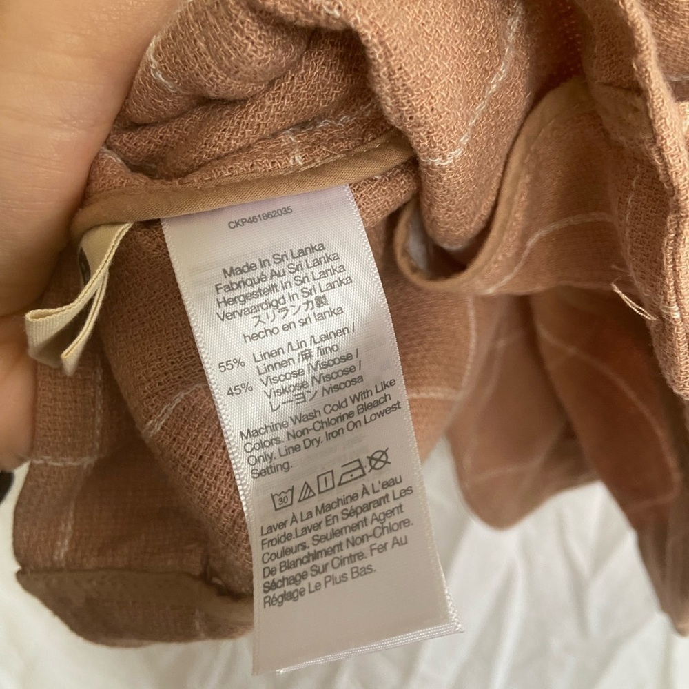 MADEWELL Tan Breezewoven Larsen Blazer in Windowpane Linen Oversized Size XS - Picture 8 of 15